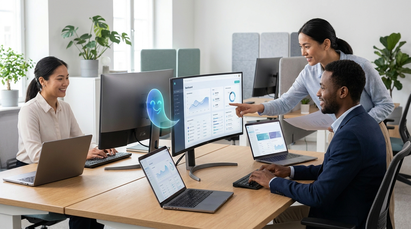 AI agent som hjälper ett företag med digital administration och dashboard